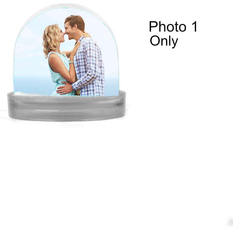 You can have one photo in this fun snow globe. Just upload your photo and see how it will look.