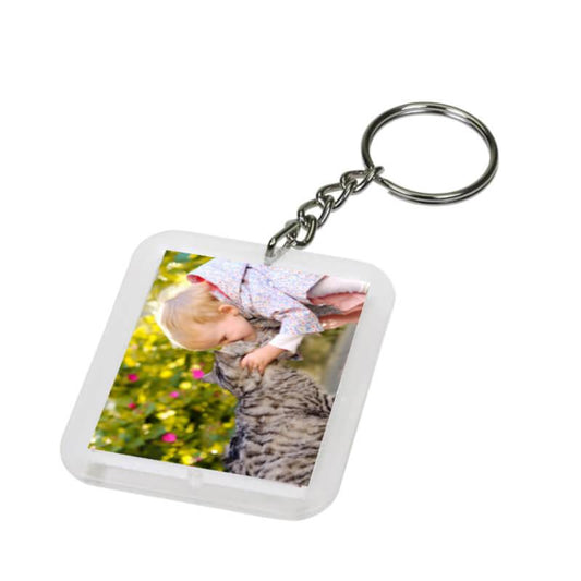 Photo key ring with your own two photos on each side. A great photo gift idea. Fast delivery in Ireland.