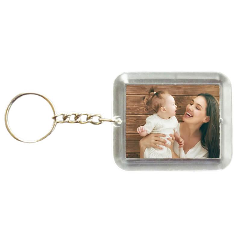 Picture key ring with one or two photos. Just upload your photos and see how they look in the live viewer.