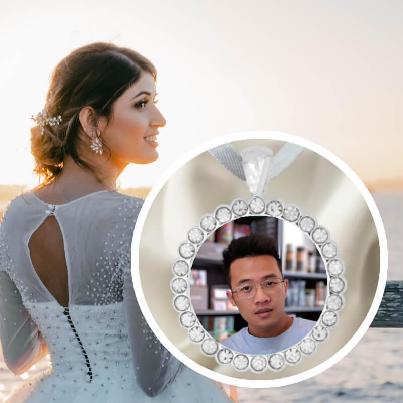 Personalised bridal photo charm in memory of a loved one. Handcrafted in Sligo, Ireland with express post available - Photome.ie
