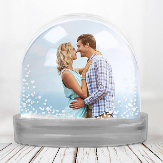 Snow globe with a photo inside. Fun gift with one or two photos enclosed. Fast delivery in Ireland.