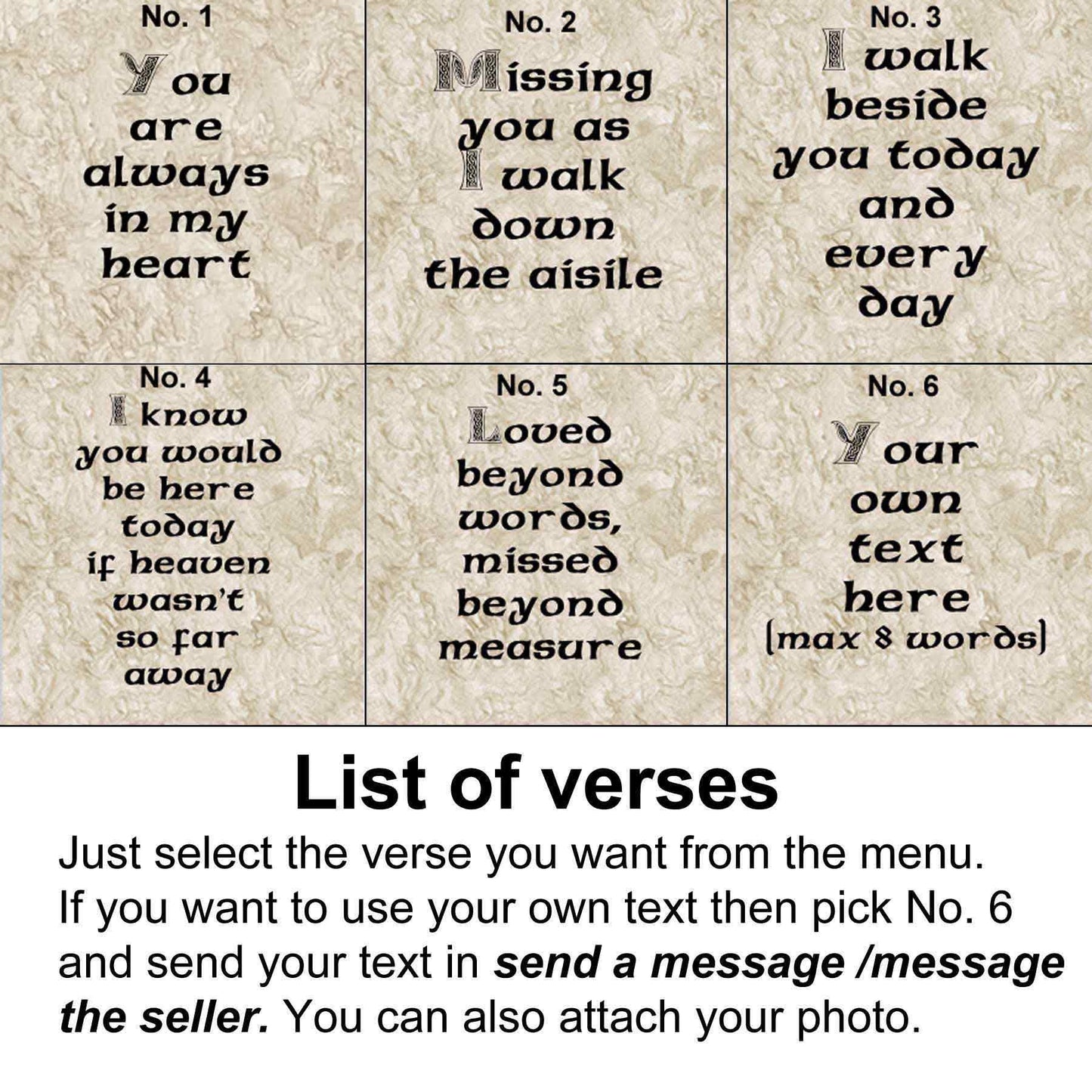 celtic verses for wedding bouquet memorial charm