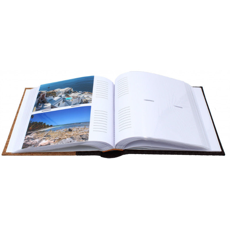 200 photo album sith slip in pages and space for memo notes beside every photo