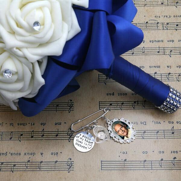 a piece of my heart bridal bouquet charm