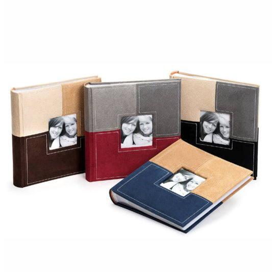 Two Tone faux suede photo album for 200 photos in 6x4inch/10x16cm size
