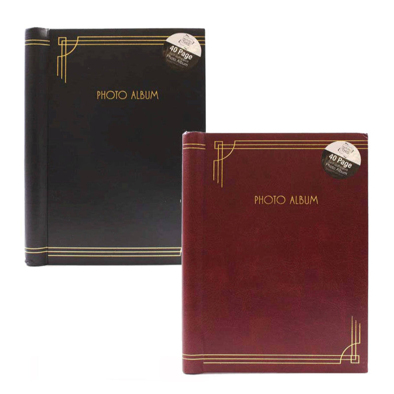 Two photo albums, one black and one red-brown, on a white background. Fast delivery in Ireland
