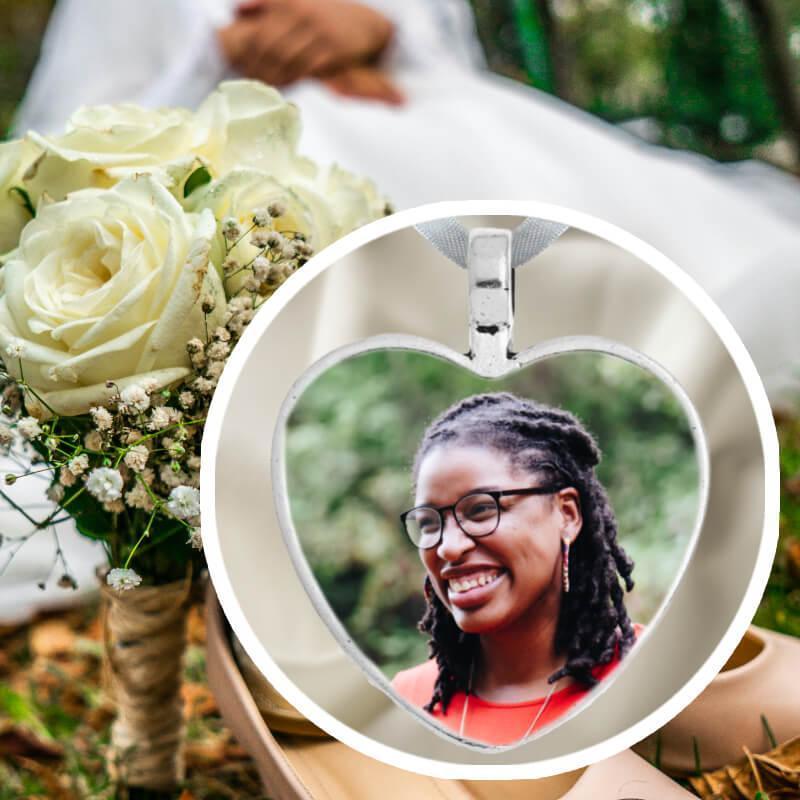 Vintage Bridal Charms for Bouquet Featuring Custom Photo Locket.