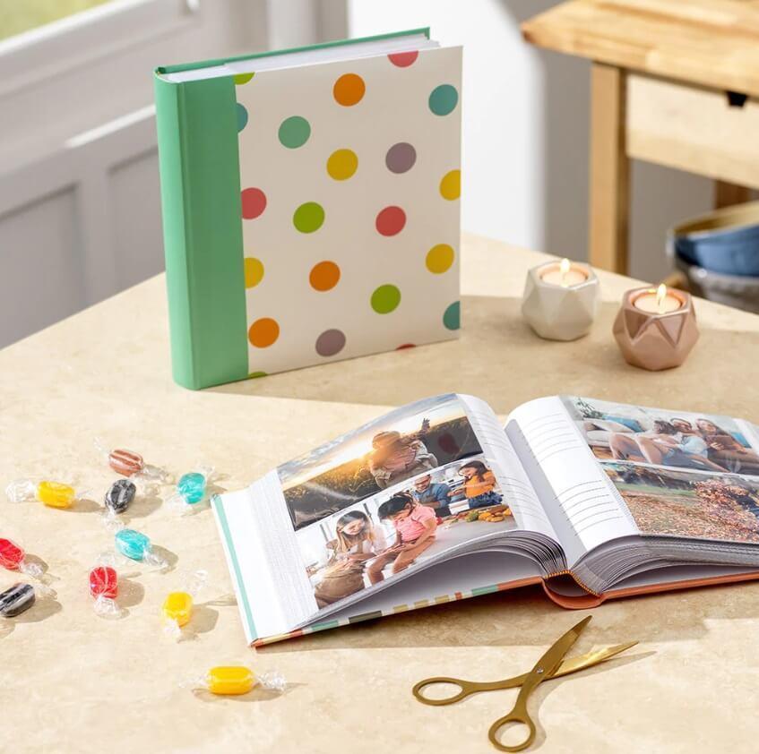 Candy spots photo album with 2 photos per page. Fast delivery nationwide in Ireland.