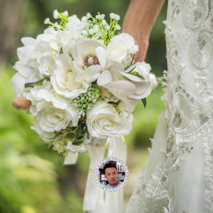 photo memory charm for bridal bouquet