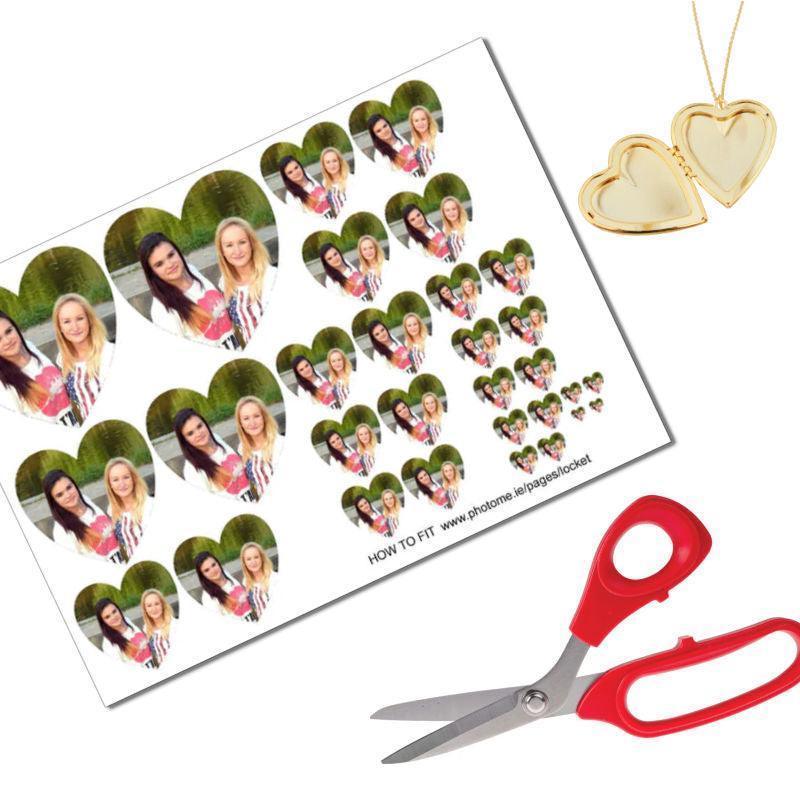 Heart shaped small photo to fit into a locket necklace.