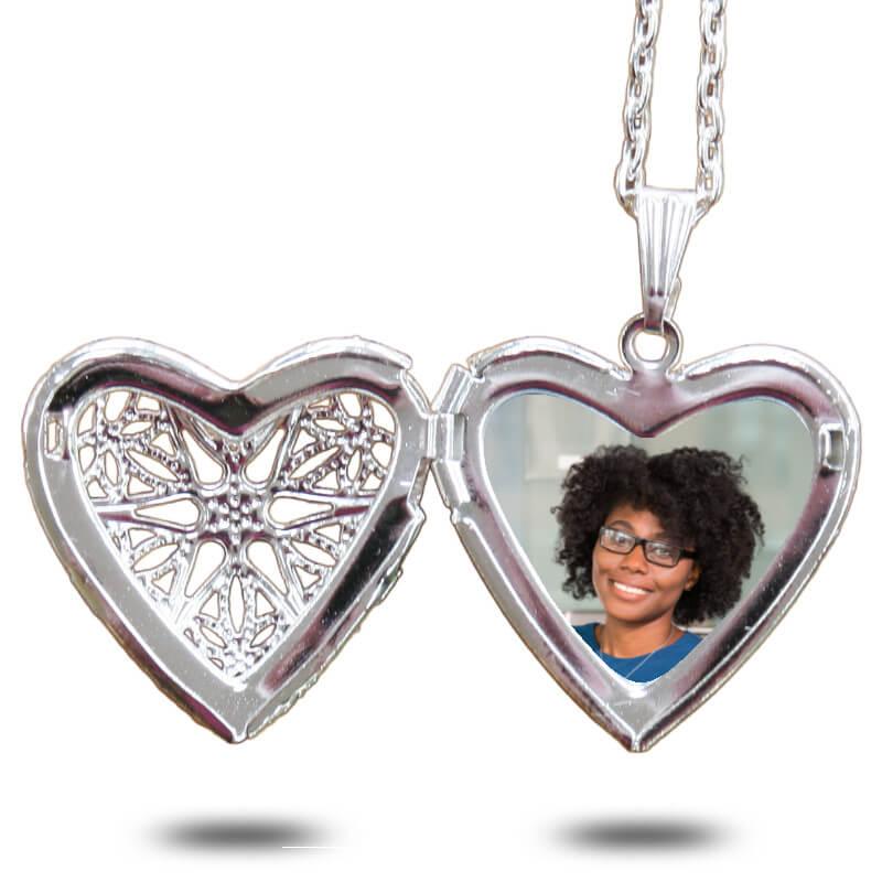 Add your photo into a necklace with a silver locket design, Irish made and fast delivery.