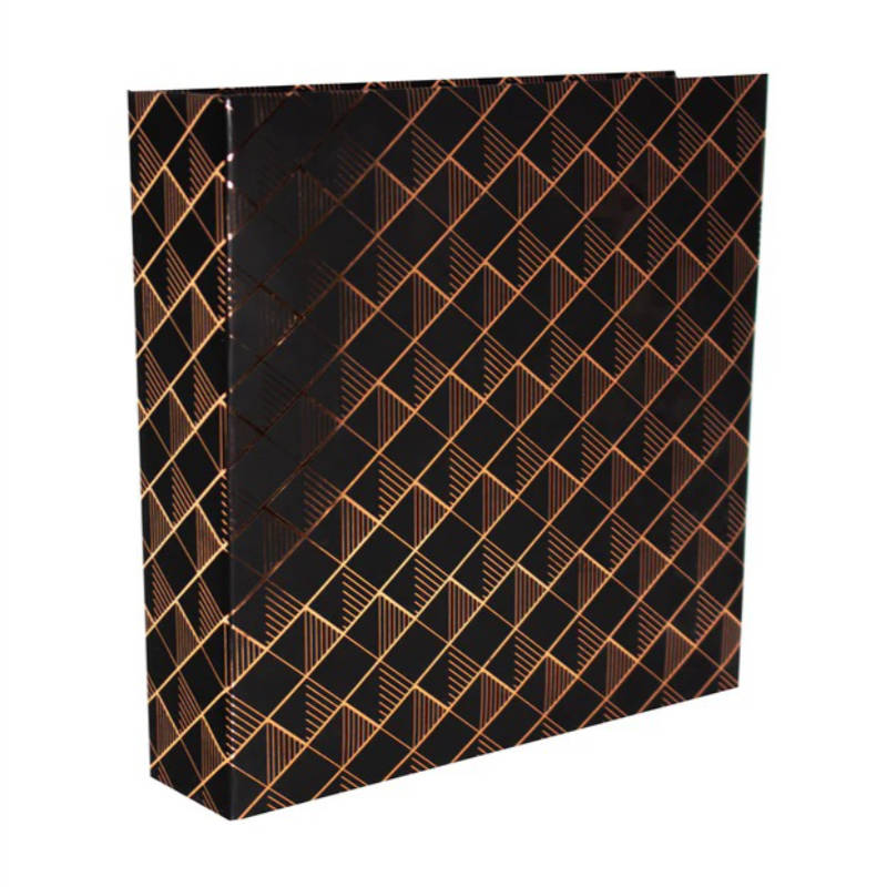 Black photo album with rose gold foil on the cover. Fast delivery in Ireland.