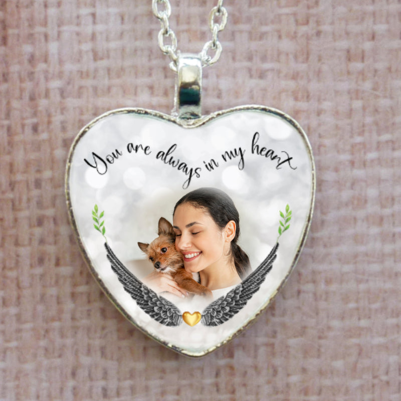 Heart necklace with a photo on a silver chain. Made in Sligo, Ireland.