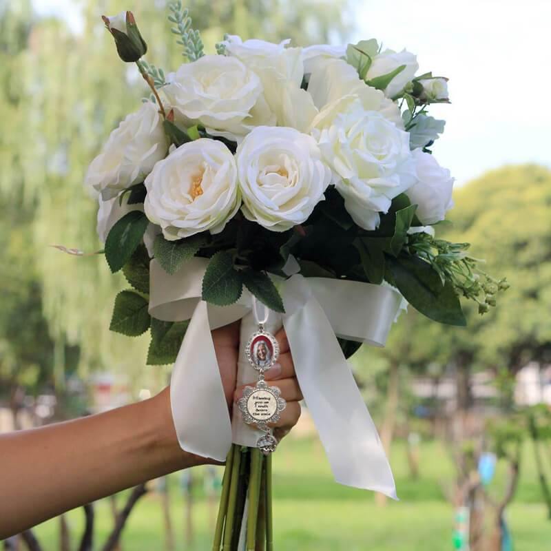 personalised memory photo bouquet charm