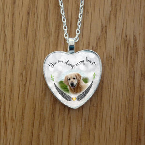heart shaped personalised pet remembrance necklace