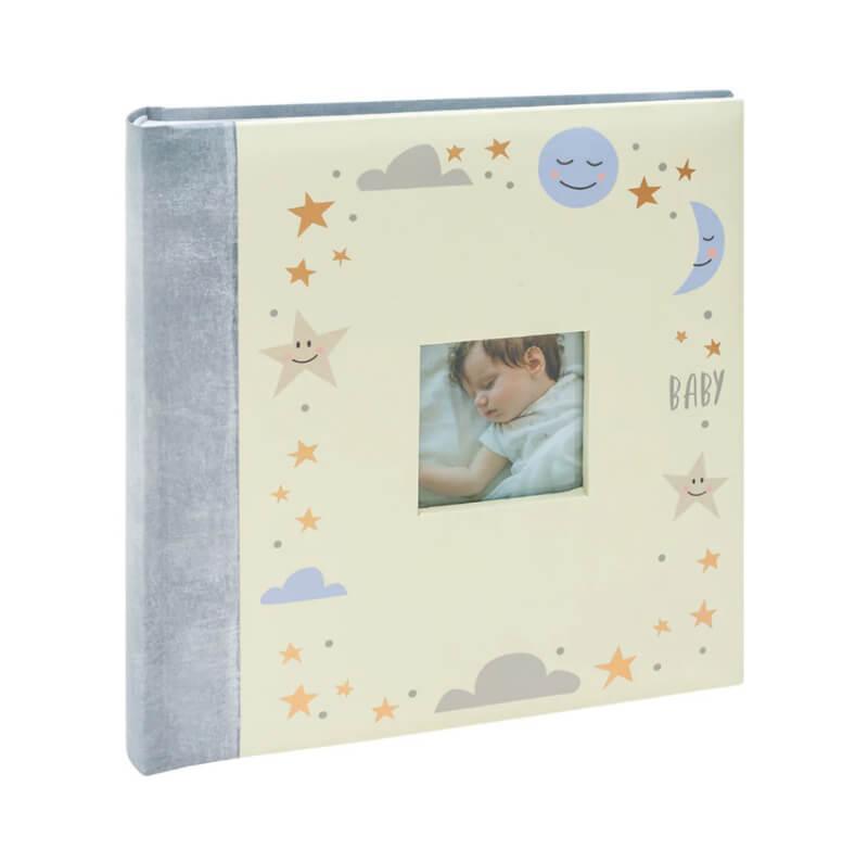 A baby boy photo album for 200 photos.
