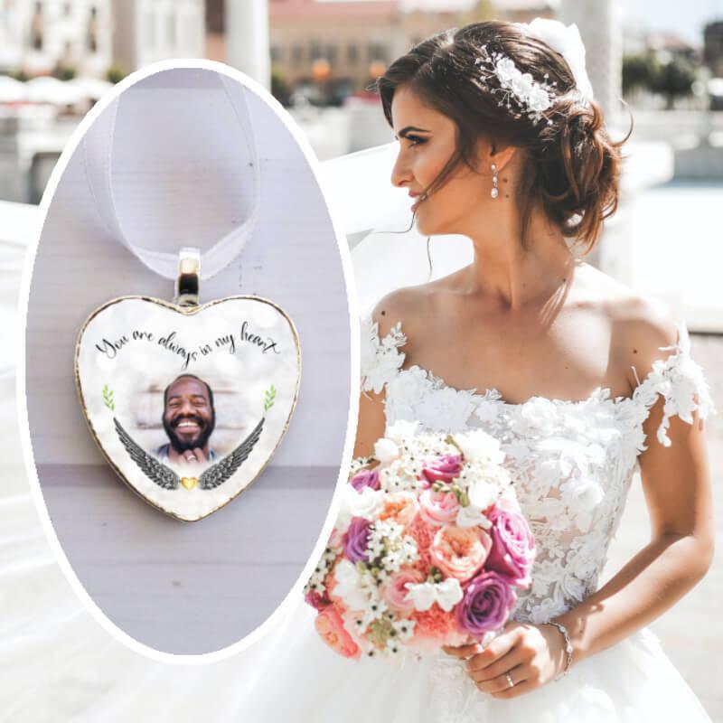 You are always in my heart wedding charm to remember a loved one. Irish custom made.