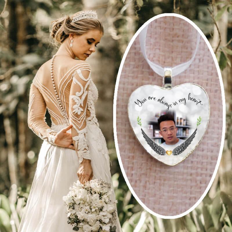 Personalised wedding bouquet photo charm ireland.