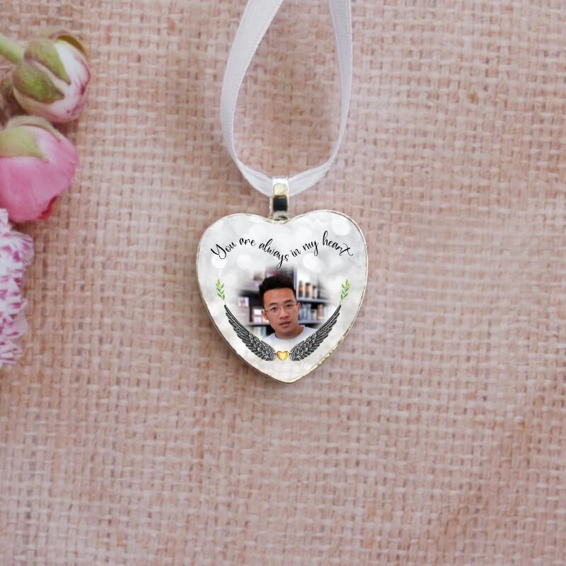 Bridal wedding memorial charm with a photo. Express shipping available.